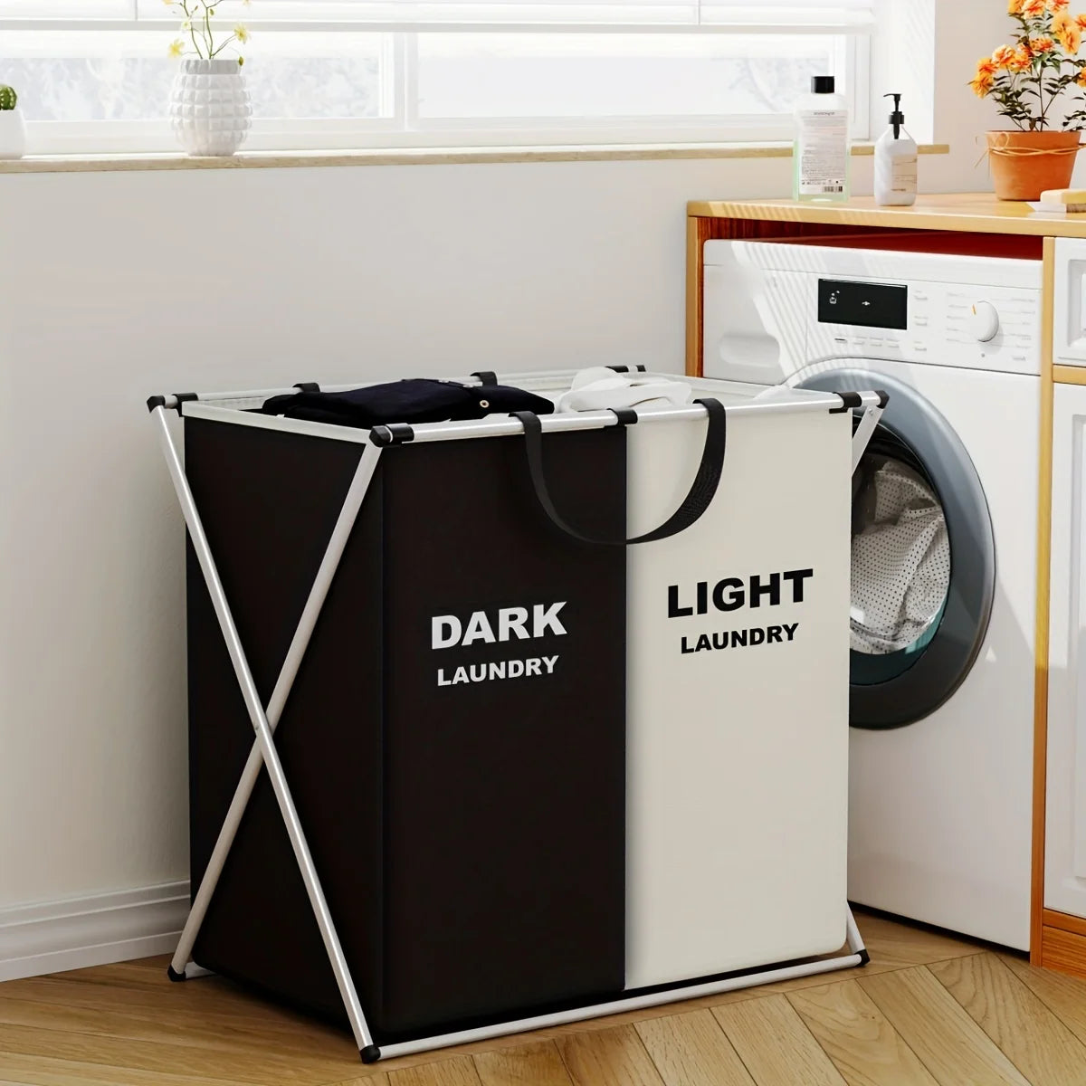 Large Foldable Laundry Hamper – 1, 2, or 3 Section Oxford Cloth Divided Washing Bin