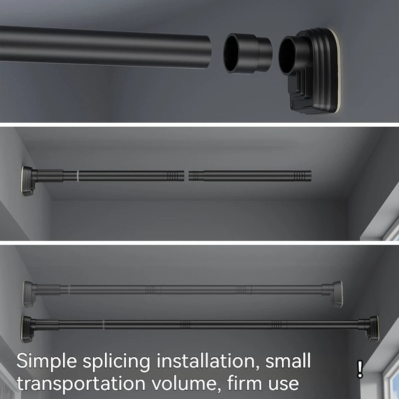 Punch-Free Telescopic Rod – Adjustable Stainless Steel Curtain & Drying Pole (Up to 2.7m)