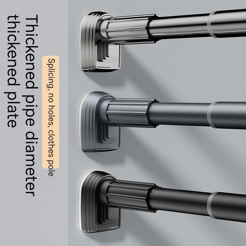 Punch-Free Telescopic Rod – Adjustable Stainless Steel Curtain & Drying Pole (Up to 2.7m)