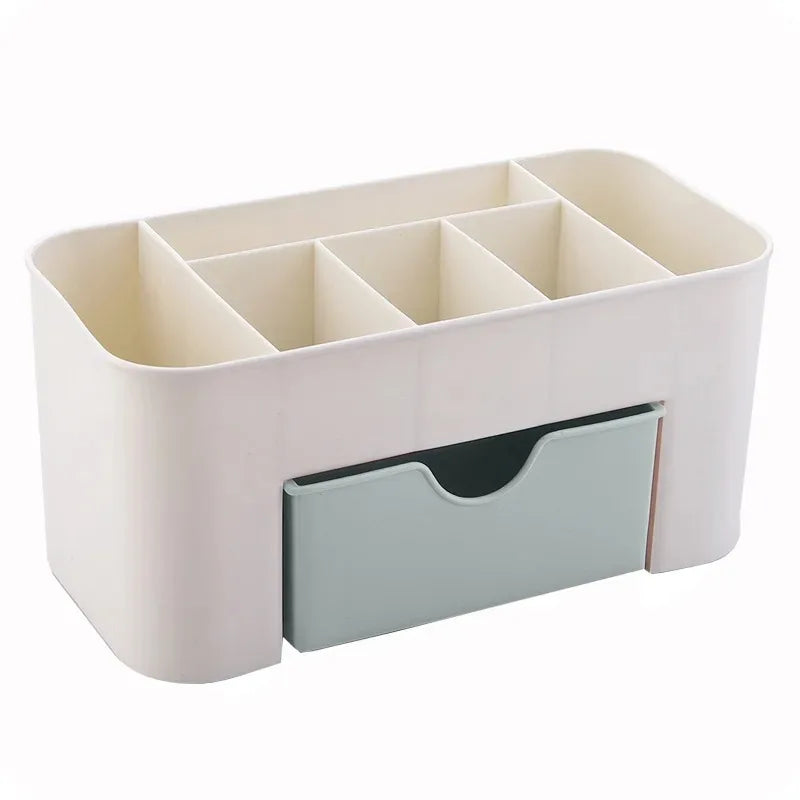 Compact Makeup Organizer with Drawer – Cotton Pad & Beauty Tool Storage Box