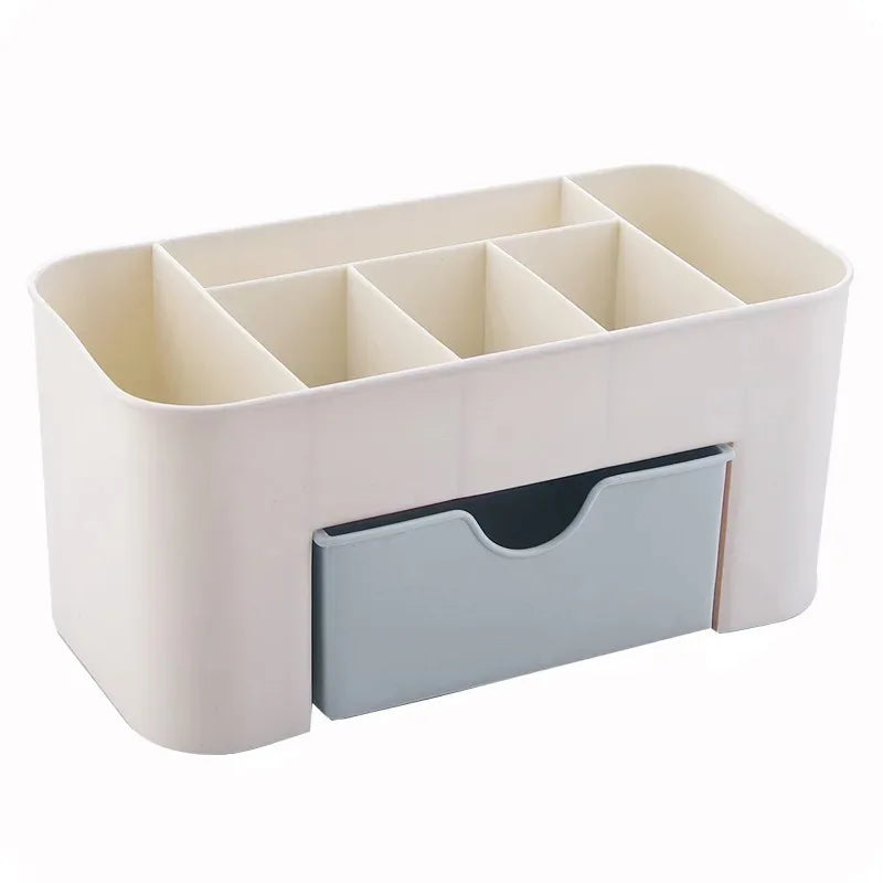 Compact Makeup Organizer with Drawer – Cotton Pad & Beauty Tool Storage Box