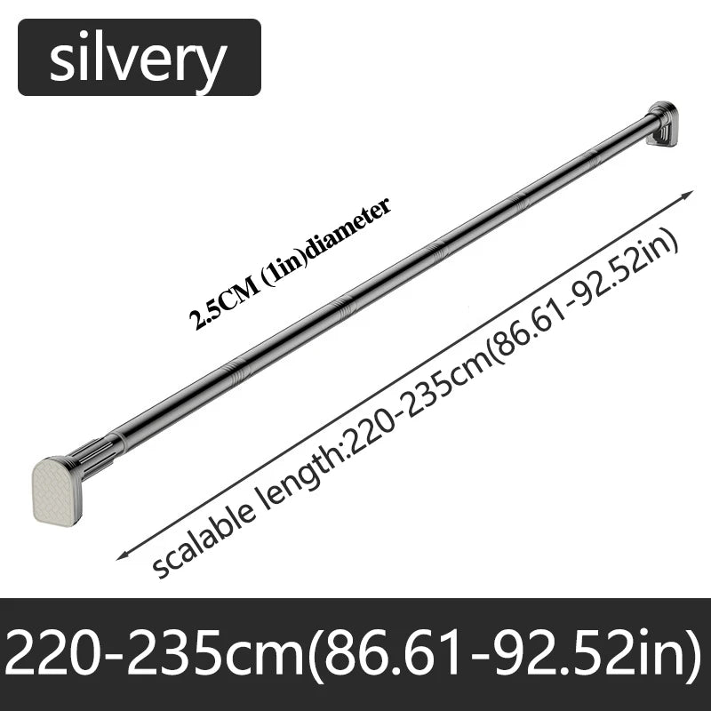 Punch-Free Telescopic Rod – Adjustable Stainless Steel Curtain & Drying Pole (Up to 2.7m)