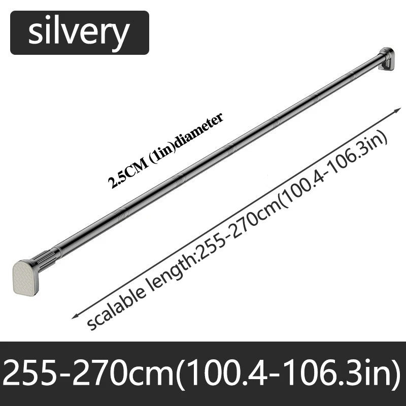 Punch-Free Telescopic Rod – Adjustable Stainless Steel Curtain & Drying Pole (Up to 2.7m)