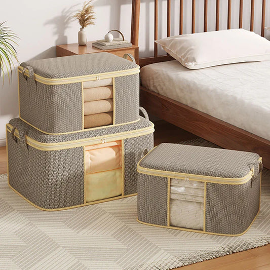 Foldable Closet Storage Bag with Clear Window – Medium & Large Sizes for Clothes, Quilts, and Bedding