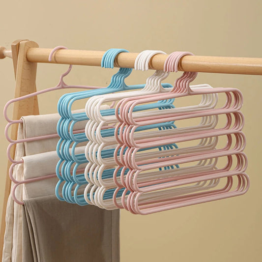 Multi-Layer Pants Hangers - Space-Saving Closet Organizer (5 Layers)
