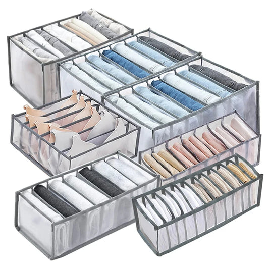 Foldable Mesh Drawer Organizer – Closet Divider Storage Box for Underwear, Socks, Bras, and More