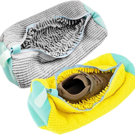 Shoe Washing Bag – Fluffy Microfiber Laundry Protector for Machine Washing Sneakers