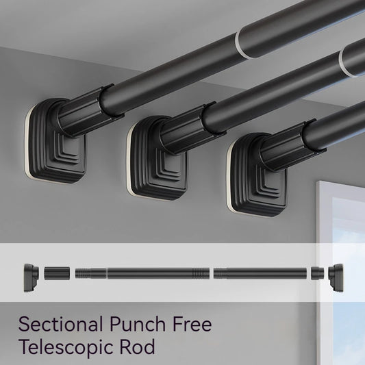 Punch-Free Telescopic Rod – Adjustable Stainless Steel Curtain & Drying Pole (Up to 2.7m)