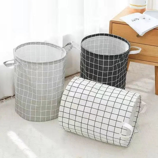 Large Foldable Laundry Basket – Collapsible Cotton Storage Bin with Handles