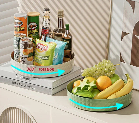 360° Rotating Storage Tray – Multi-Purpose Organizer for Kitchen, Vanity & Pantry