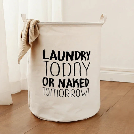 Large Foldable Laundry Basket – Collapsible Cotton Storage Bin with Handles