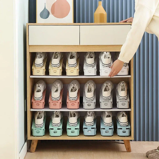Adjustable Shoe Stacker Organizer – Double Deck Space Saver (10-Pack)