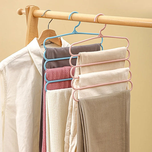 Multi-Layer Pants Hangers - Space-Saving Closet Organizer (5 Layers)